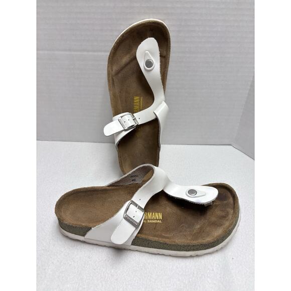 Neckermann Thong Sandals Leather Women's Size 40 EU / 9 - 9.5 US White See Pics - Picture 4 of 12